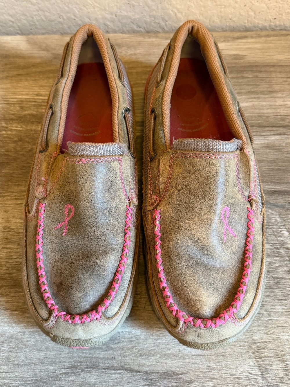 Twisted X women's driving moccasin “Tough Enough to Wear Pink" collection